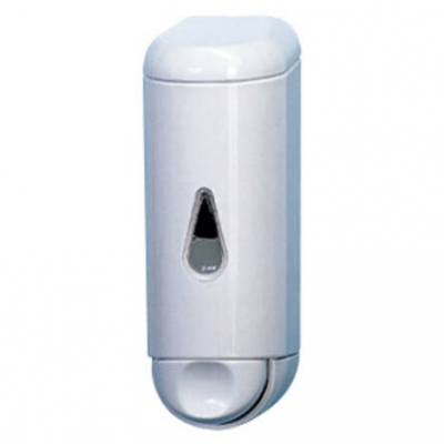 Dozownik do mydła w płynie z okienkiem Faneco 0.17 litra plastik biały