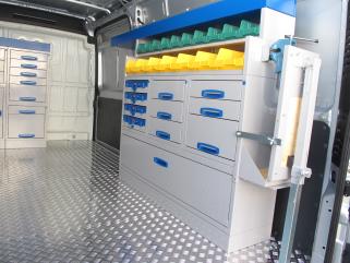 Fiat Ducato, Citroen Jumper, Peugeot Boxer ZABUDOWA BUSA szafki warsztatowe