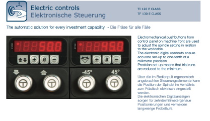 Frezarka dolnowrzecionowa SCM TI 120 E CLASS przedłużane blaty