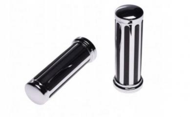 MANETKI CHROM CZARNE PASKI GŁADKI KAPSEL CHOPPER