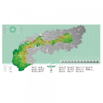 Mapa Zdrapka - Travel Map Alps