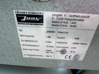 Prasa półkowa JOSS JUNIOR,prasa do forniru.grzana