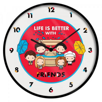 Przyjaciele - Zegar ścienny Life is better with FRIENDS (Chibi)