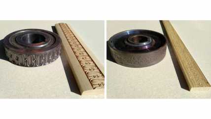 RENZE BORGONOVE maszyna do wyciskania na gorąco wzorów na drewnie.