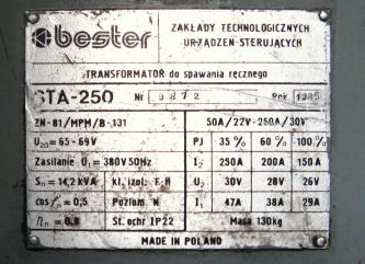 Spawarka BESTER STA 250