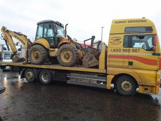 Transport wózków widłowych maszyn koparek Poznań 