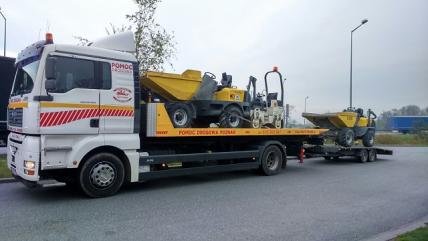 Transport wózków widłowych maszyn koparek Poznań 604 999 084