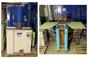 Urządzenia do produkcji ramek dwu piła HIGUERAS + zszywarka  BREVETTI 