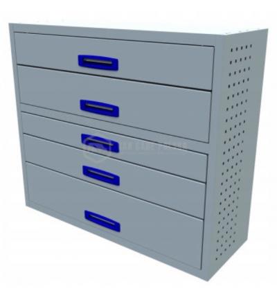 Zabudowa warsztatowa 5 szuflad do busa 1m